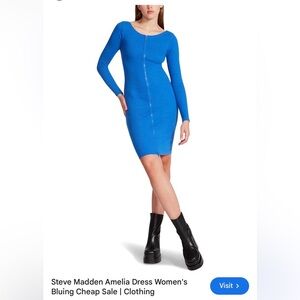 Steve Madden Vibrant Blue Long Sleeve Dress